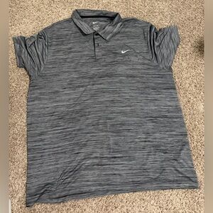 Nike Men's Heathered Black Polo Shirt